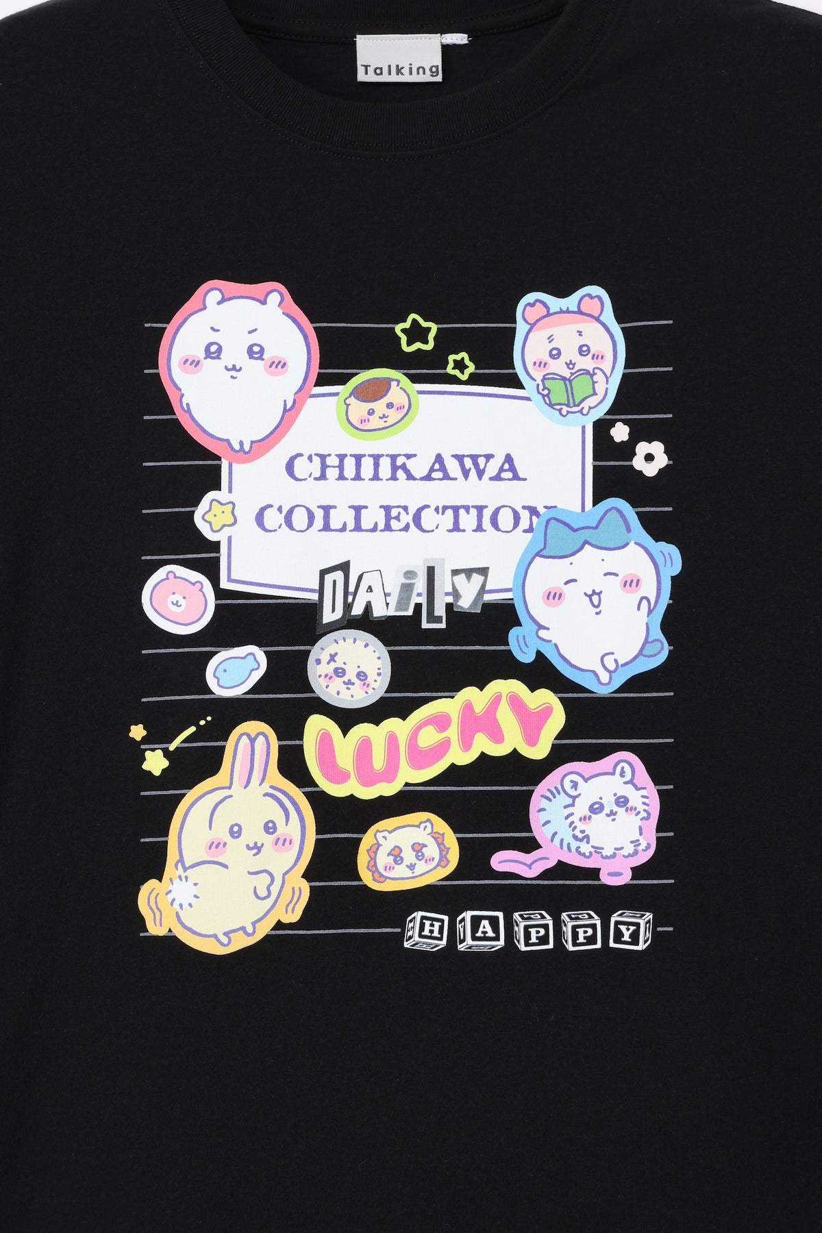 ちいかわ Tシャツ カレッジノート風（みんな） ブラック