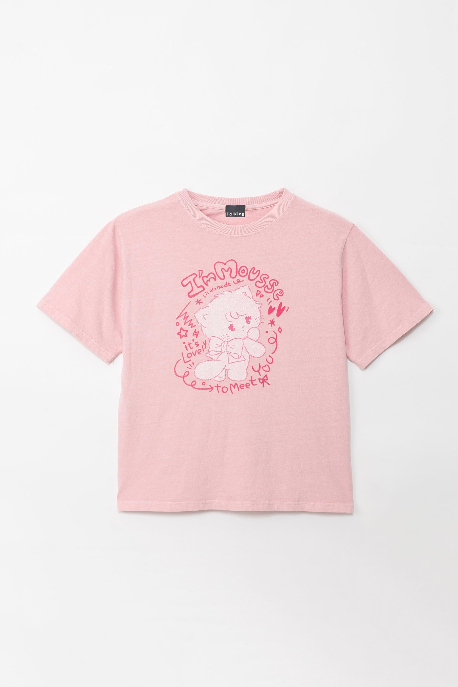 【7月中旬以降お届け】Lil alaode Tシャツ I'm MOUSSE ピンク