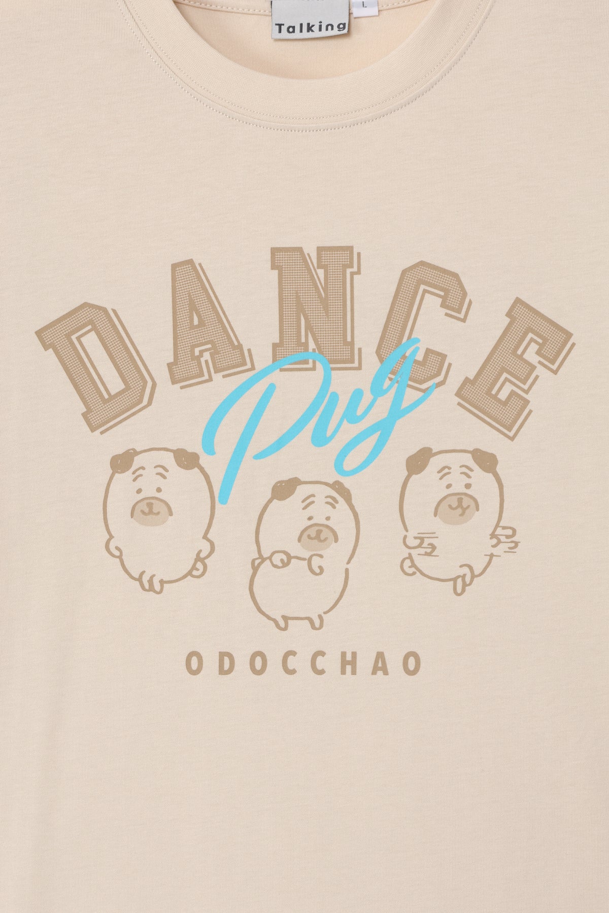 ナガノキャラクターズ Tシャツ DANCE（パグ） オフホワイト
