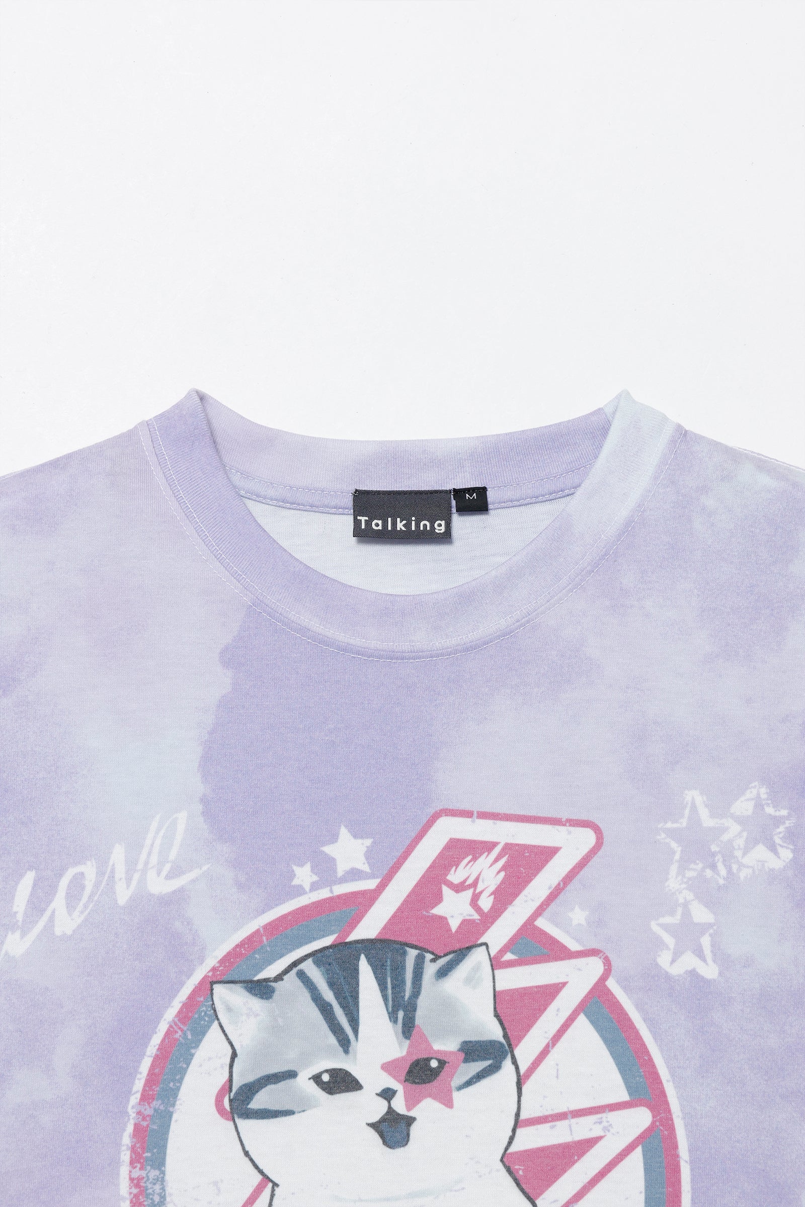 【7月中旬以降お届け】mofusand  Tシャツ MEOW’N’ROLL パープル