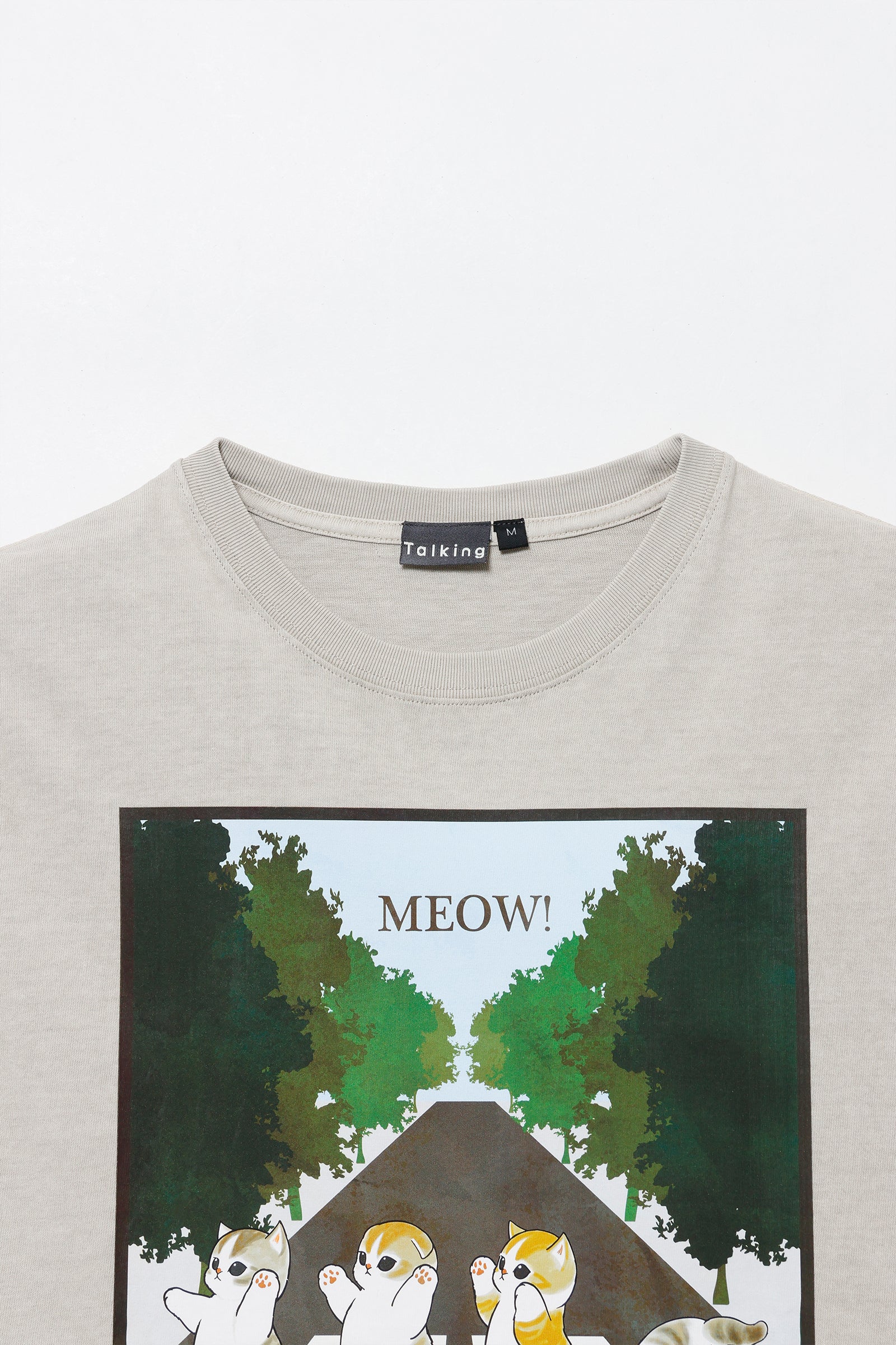 【7月中旬以降お届け】mofusand  ワイドノースリーブ MEOW! ナチュラル