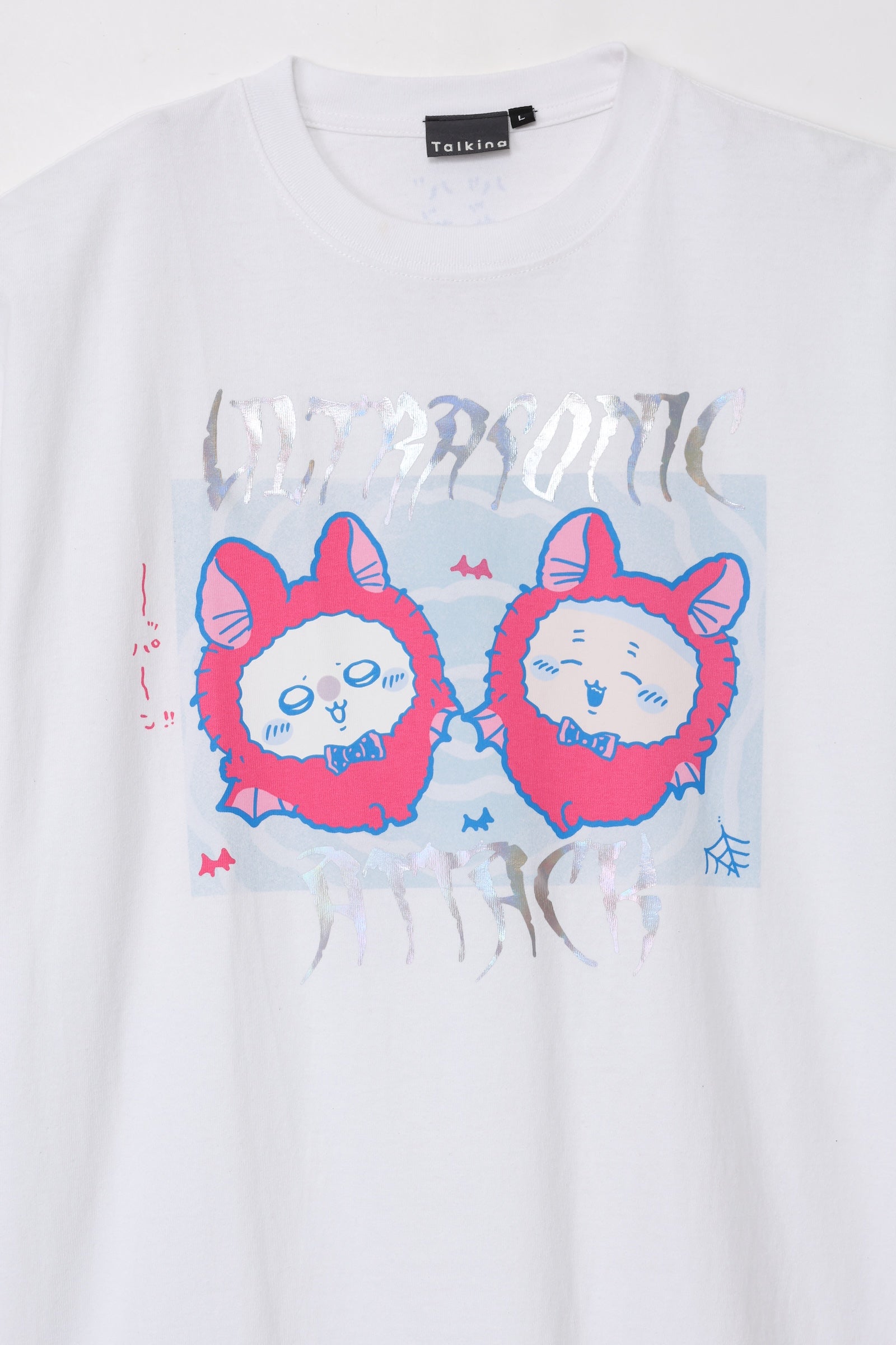 【先行販売】ちいかわ 箔プリントTシャツ ULTRASONIC ATTACK ホワイト