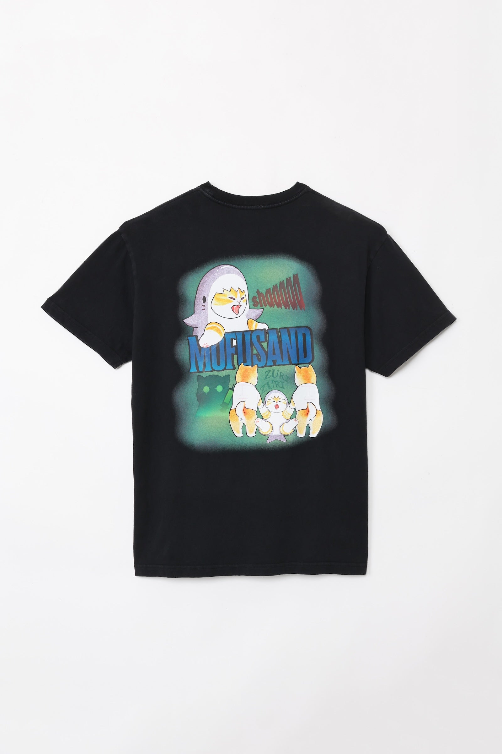 【先行販売】mofusand Tシャツ ホラーサメにゃん ブラック